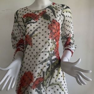 Unbranded blouse polka dot floral medium